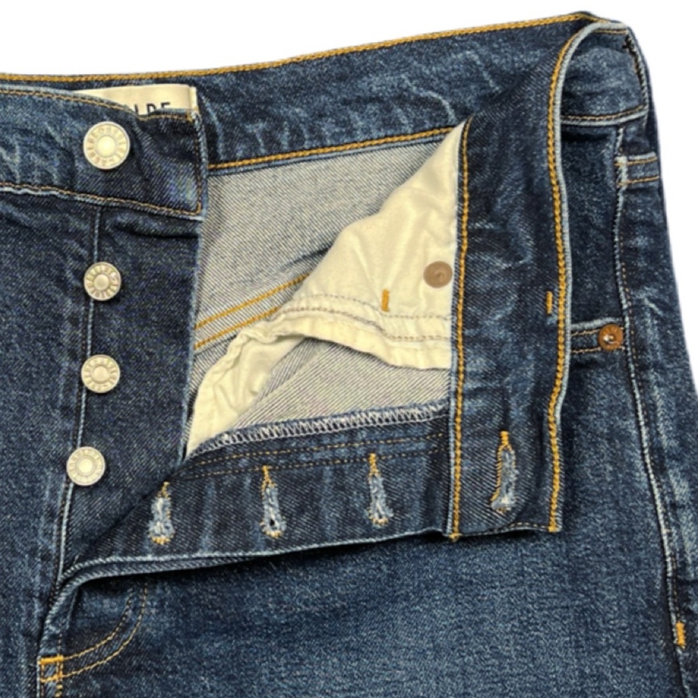 AGOLDE Women’s Size 28 Dark Wash Riley Long High Rise Straight Jeans Button Fly - Picture 11 of 12